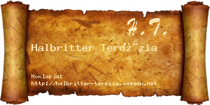 Halbritter Terézia névjegykártya